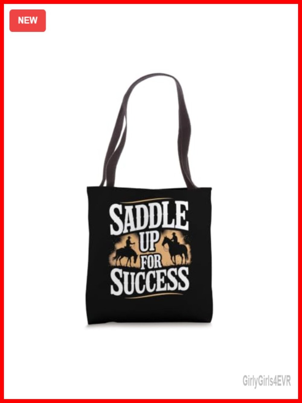 Western Horse Training Tote Bag Spun Polyester Canvas Double Stitched